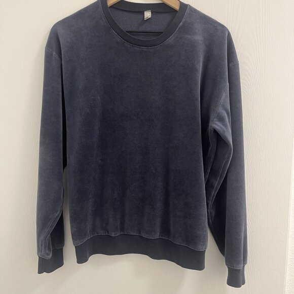 AMERICAN APPAREL raglan sleeve velour sweatshirt top MEDIUM vtg y2k usa made - Picture 1 of 4